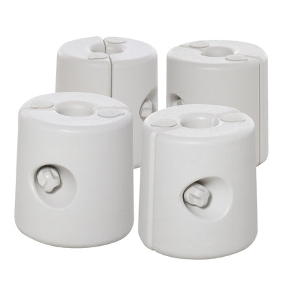 Outsunny 4 Pack 36 kg Gazebo Weights, Canopy Tent Weights with Rapid Clip, Gazebo Leg Weights Fill with Sand or Water, White