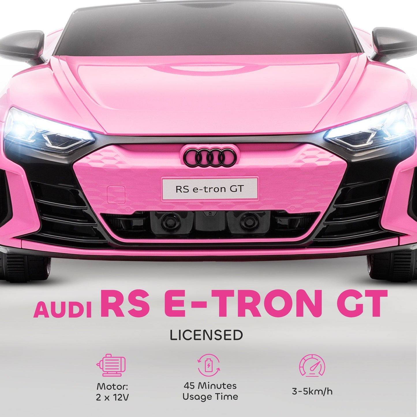HOMCOM Audi Licensed 12V Kids Electric Ride-On, with Remote Control, Suspension System, Lights, Music, Motor - Pink