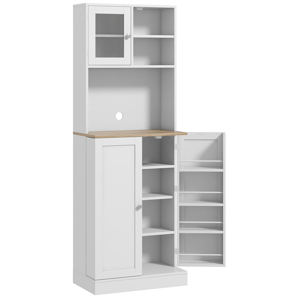 HOMCOM Two-Part Kitchen Storage Cabinet - White