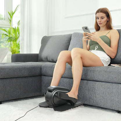 SPORTNOW Under Desk Elliptical Machine, Seated Pedal Exerciser, Mini Electric Elliptical Machine for Seniors with LCD Monitor, Remote Control and 10 Adjustable Speed, Quiet & Portable, Black