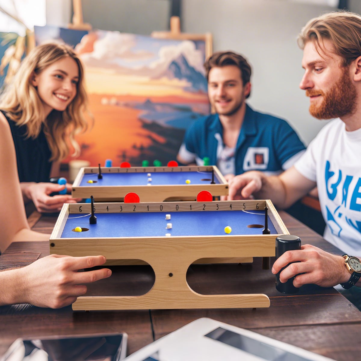 Magnetic Mini Foosball Table with Balls and Handle Sets
