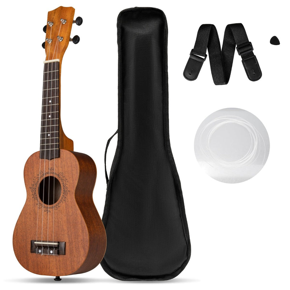Mahogany Ukulele with Gig Bag and Adjustable Shoulder Strap