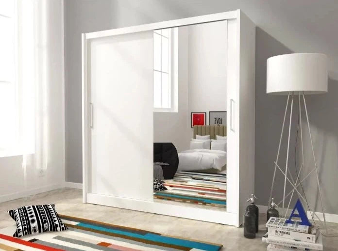 Splendor I Sliding Door Wardrobe 200cm - White Matt