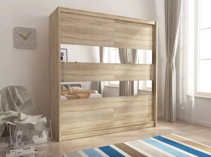 Splendor II Sliding Door Wardrobe 180cm - Oak Sonoma