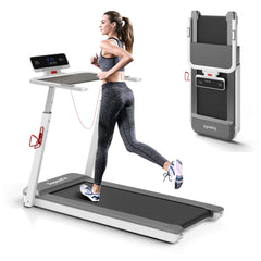 Max 2.25 HP Walking Running Jogging Exercise Machine with LED Display-Silver