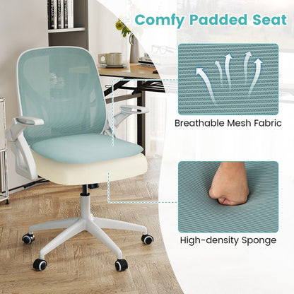 Mesh Office Chair Ergonomic Height Adjustable Swivel Task Computer Desk Chair -Blue
