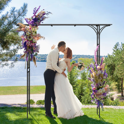 Metal Archway for Climbing Plants for Wedding Ceramony Party Backyard-Black