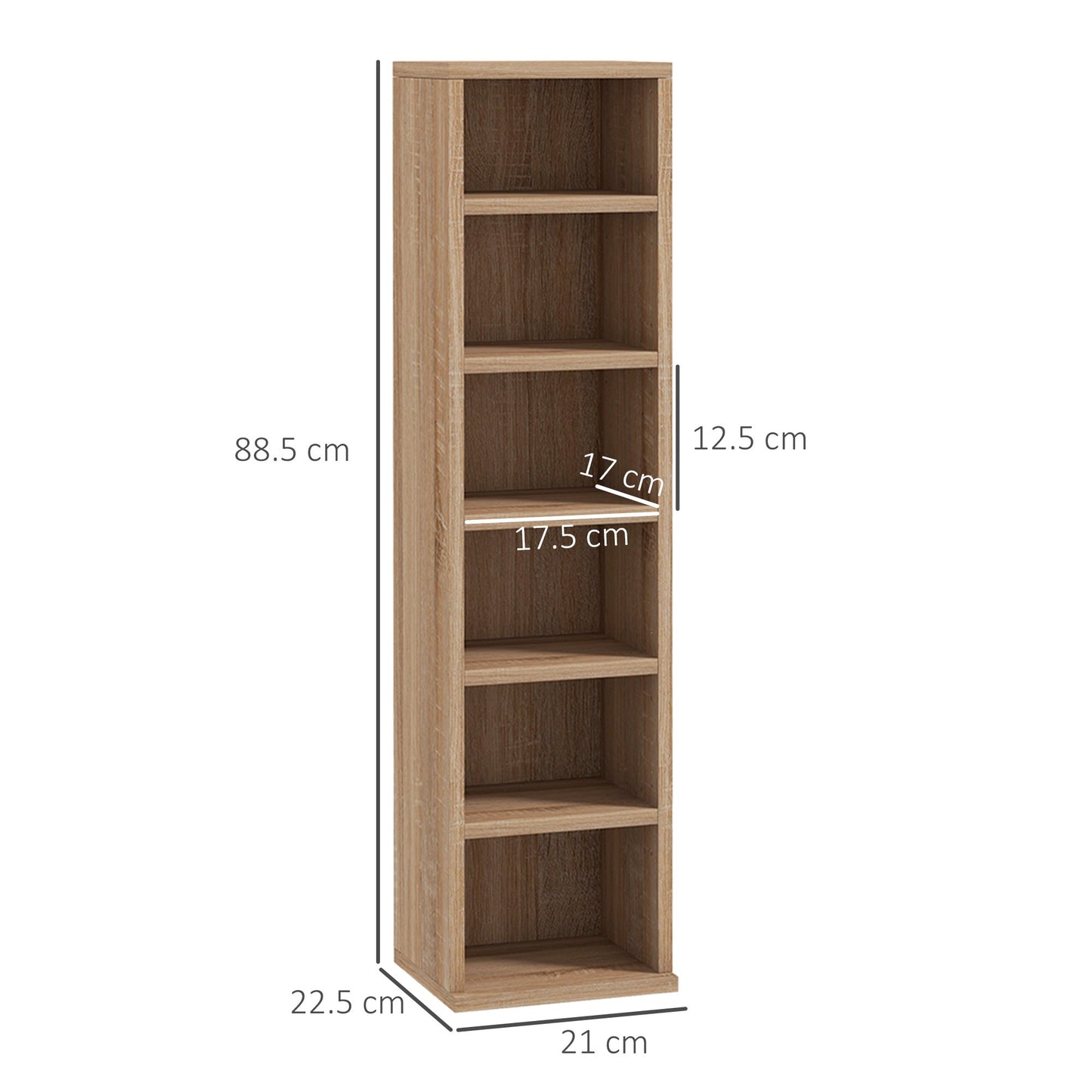 HOMCOM Set of Two 102 CD Storage Units - Wood-Effect