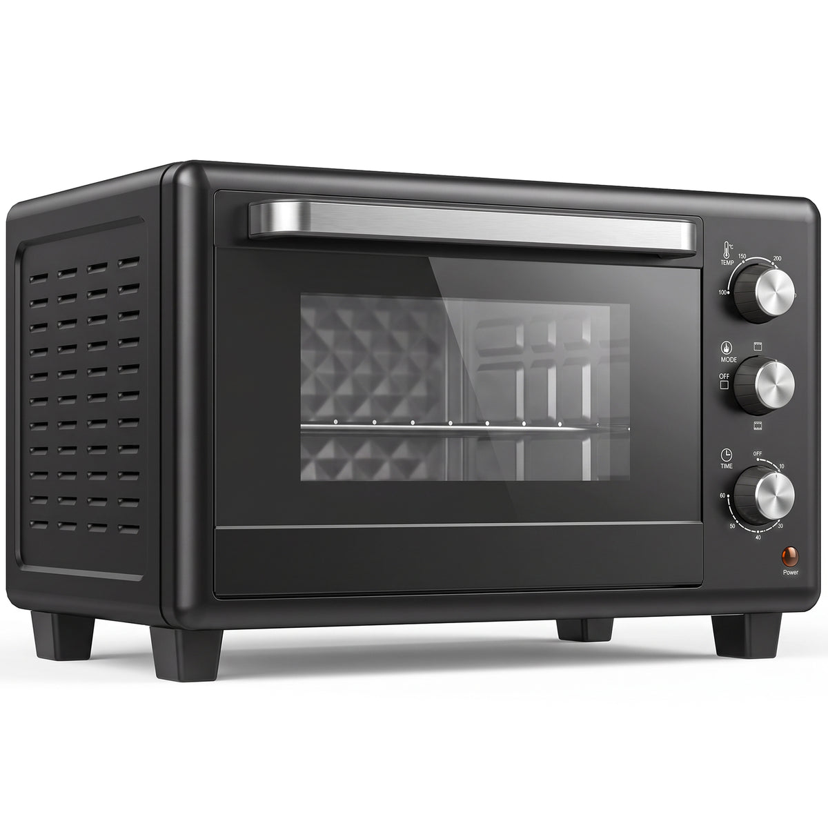 HOMCOM 30 L Mini Oven, Countertop Electric Cooker & Grill for Roasting, Baking, Grilling with Adjustable Temperature, Black