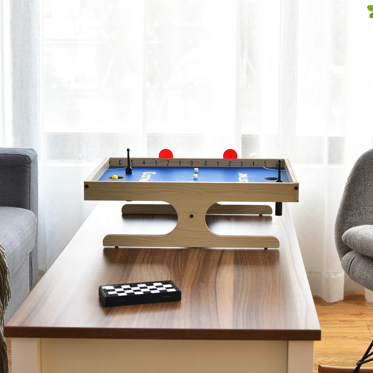Table Game Magnetic Board Game for 2 Players Mini Table Football with 2 Balls and 2 Handles 45 x 33.5 x 14 CM