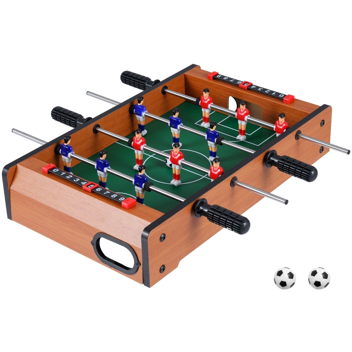 Mini Indoor Football Table with 2 Soccer Balls and Scoring Sliders
