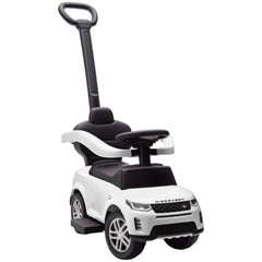 AIYAPLAY Land Rover Discovery Licensed Baby Push Car, 2-in-1 Ride on Car with Push Handle and Safety Guardrail, White