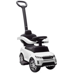 AIYAPLAY Land Rover Discovery Licensed Baby Push Car, 2-in-1 Ride on Car with Push Handle and Safety Guardrail, White