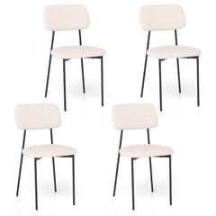 Modern Linen Fabric Dining Chair Set of 4-White
