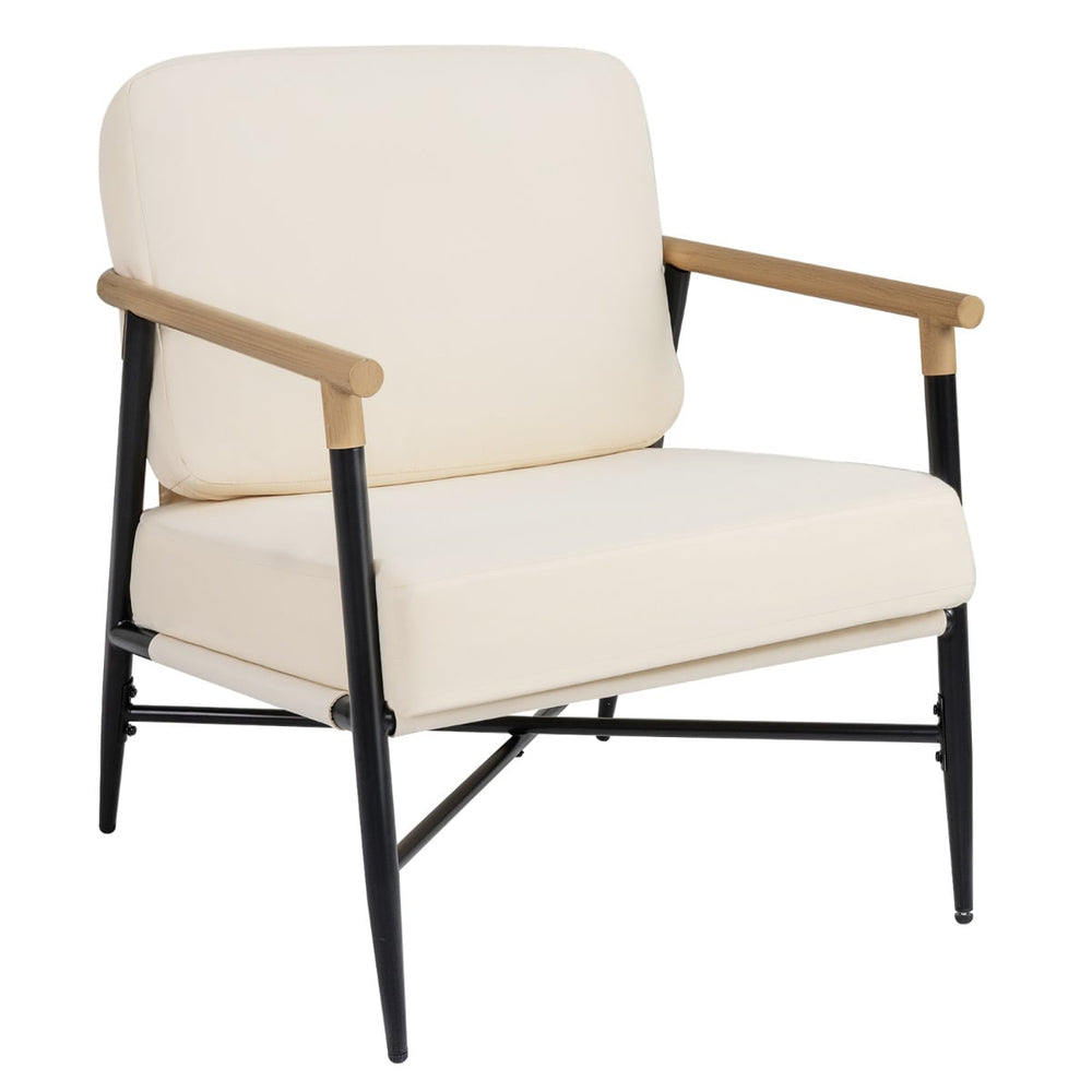 Modern Lounge Chair with Removable Zippered Cushions-Beige