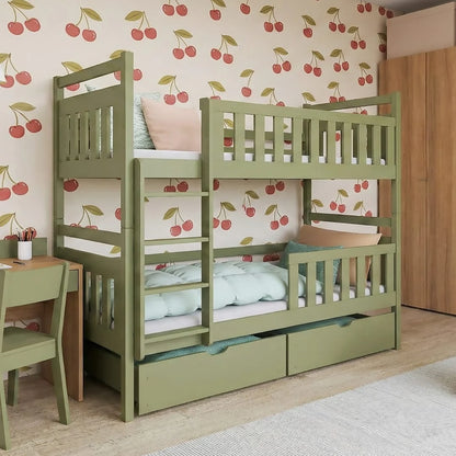 Wooden Bunk Bed Monika with Storage