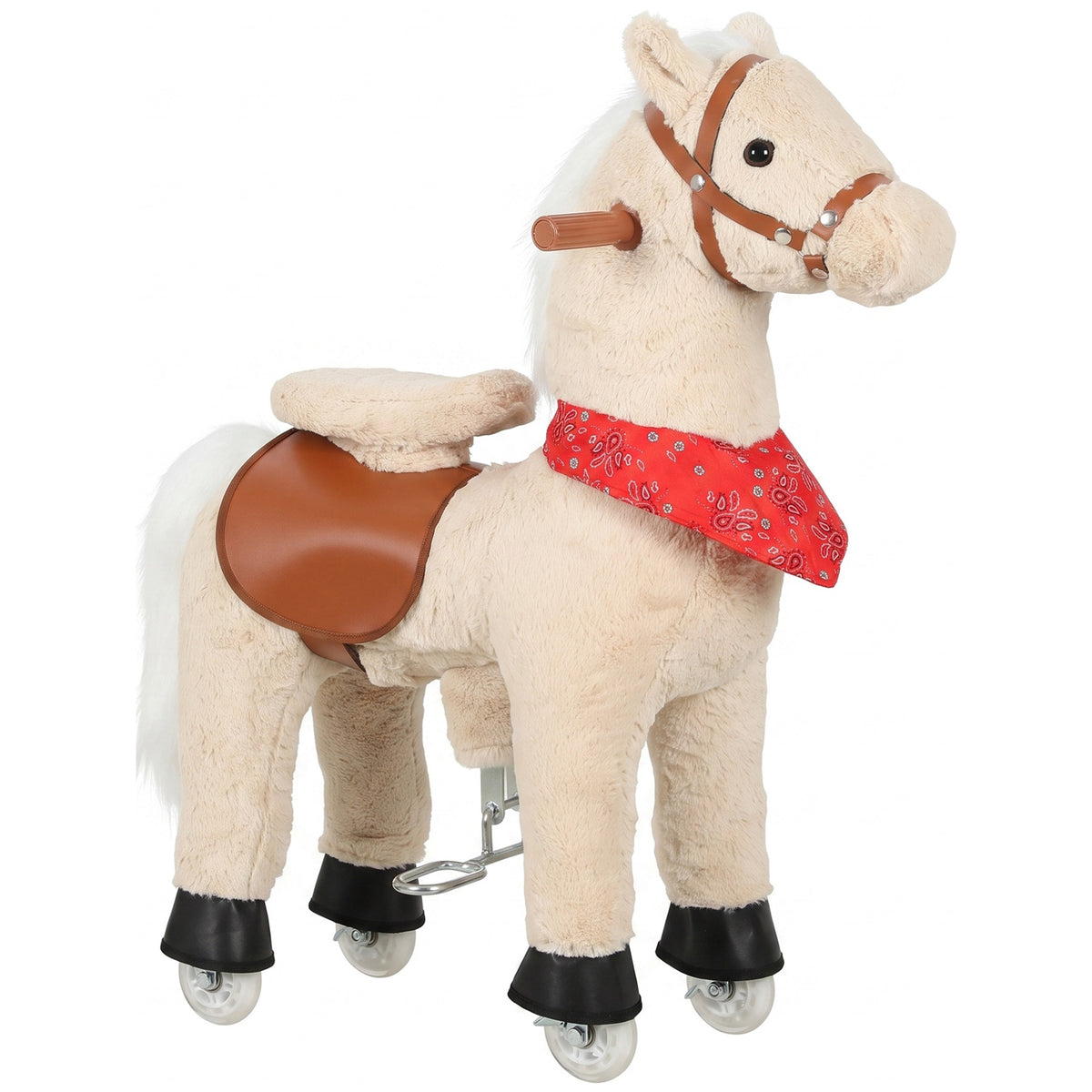 AIYAPLAY Ride on Horse Pedal Ride On Walking Horse Toy Rotatable Head Neighing Sound, Light Brown