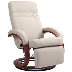 HOMCOM 135Â° Manual Reclining Swivel Chair, with Footrest - Beige