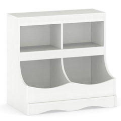 Multi-Bin Toy Storage Cabinet for Children's Room and Playroom-White