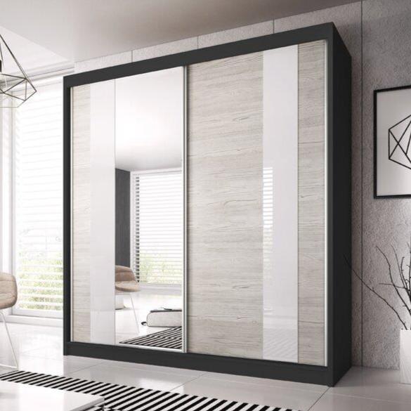 Multi 32 Sliding Mirror Door Wardrobe 233cm