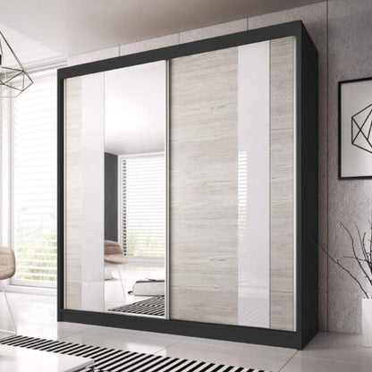 Multi 32 Sliding Mirror Door Wardrobe 233cm