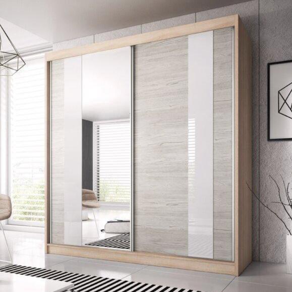 Multi 32 Sliding Mirror Door Wardrobe 233cm