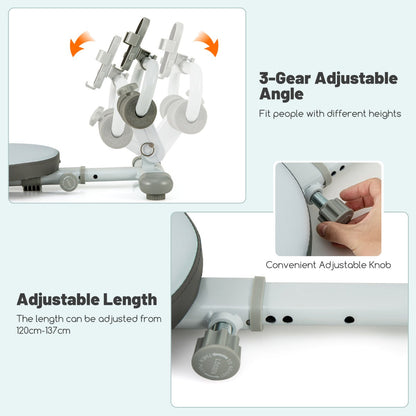 Multifunctional Sit Up Bench Workout Bench with 3 Gear Adjustable Angles and Adjustable Length-Blue