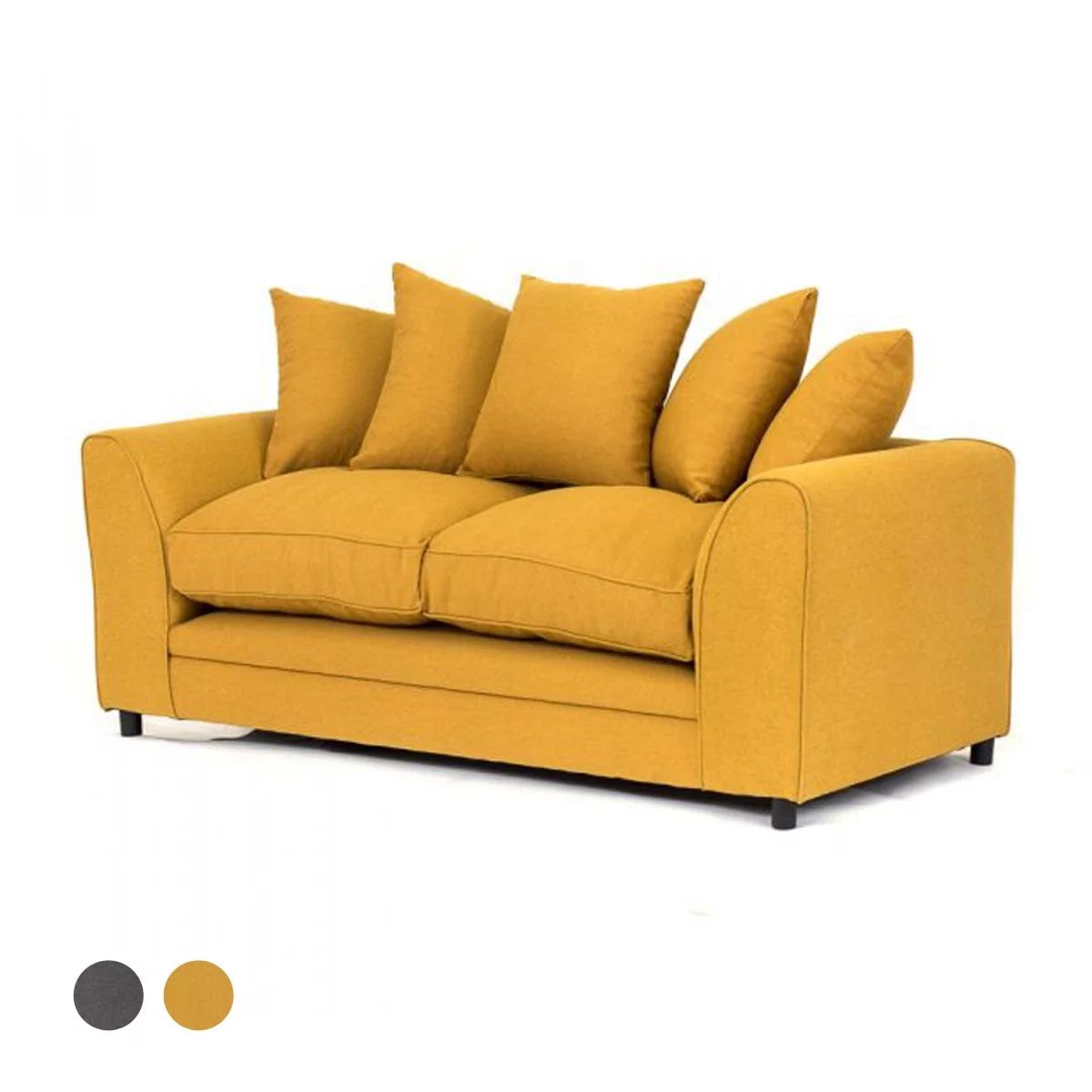 Dorota II Fabric 3 Seater Sofa - Mustard