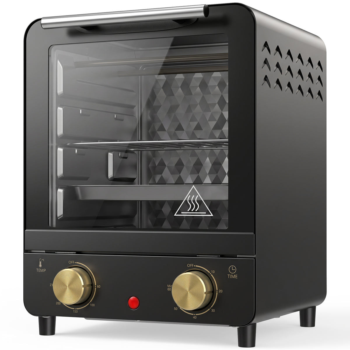 HOMCOM Mini Oven, 15 L Electric Oven and Grill w/ 60-230℃ Adjustable Temperature, 60 Minute Timer, Includes Baking Tray, Black