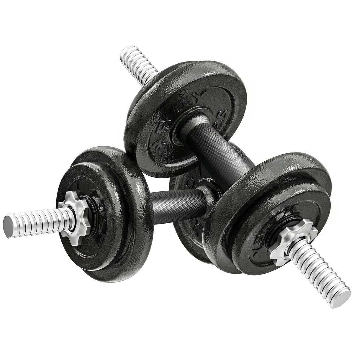 SPORTNOW 2-in-1 Adjustable Dumbbells Set, 20kg Cast Iron Weights Dumbbells Set with Non-Slip Grip for Strength Training, Weight Lifting, Bodybuilding, Home Gym Workout Equipment for Men & Women
