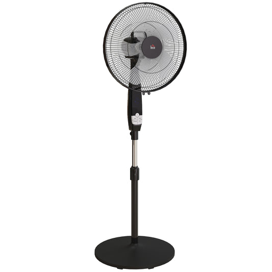 HOMCOM 40 cm Pedestal Standing Floor Fan, Oscillation Cooling Fan with Remote Control, Black