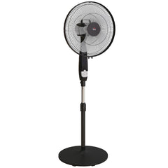 HOMCOM 40 cm Pedestal Standing Floor Fan, Oscillation Cooling Fan with Remote Control, Black