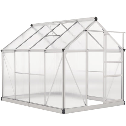 Outsunny 6 x 8ft Walk-In Greenhouse, with Sliding Door - Clear