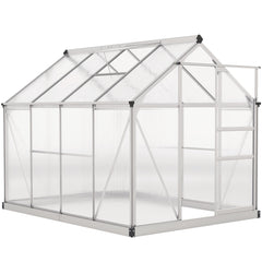 Outsunny 6 x 8ft Walk-In Greenhouse, with Sliding Door - Clear