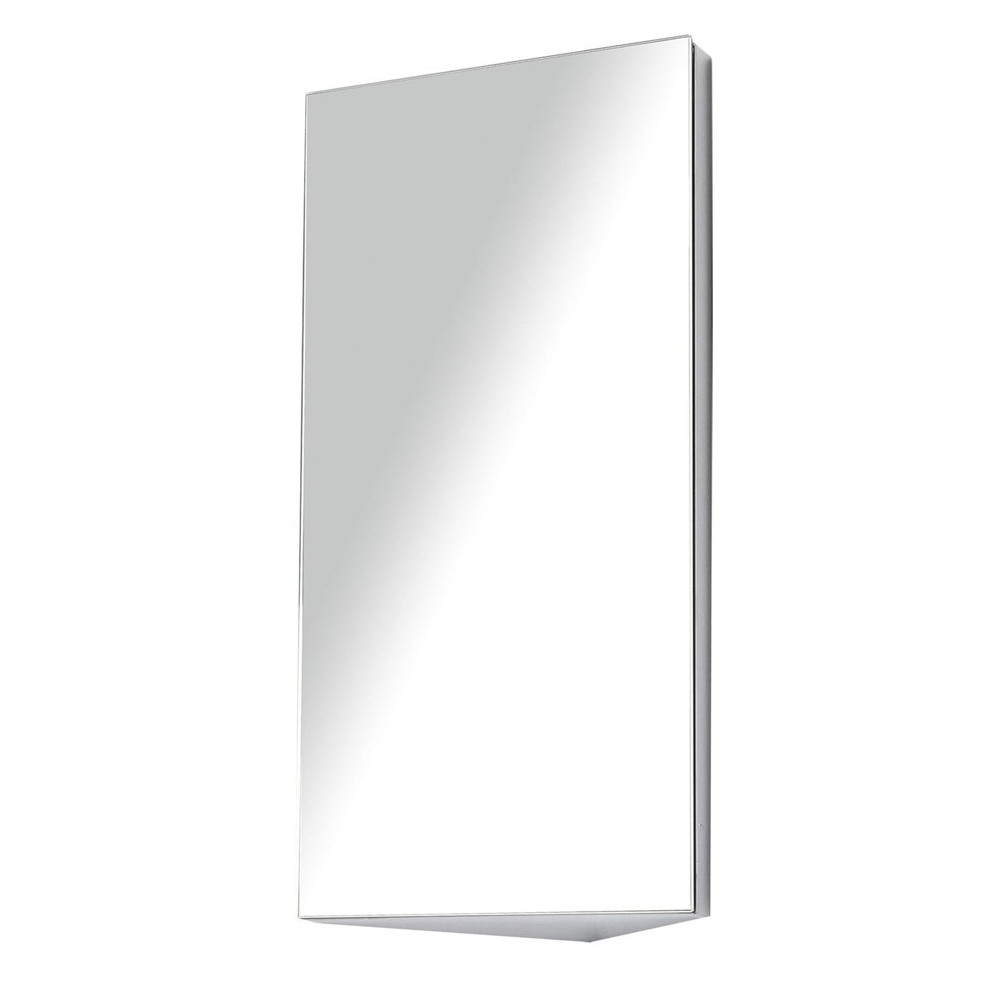 HOMCOM Stainless Steel Wall mounted Bathroom Corner Mirror Storage Cabinet Single Door 300mm (W)