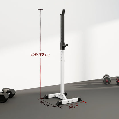 HOMCOM Heavy Duty Weight Bar Barbell Squat Stand Barbell Rack Spotter, for Home, Gym - Black