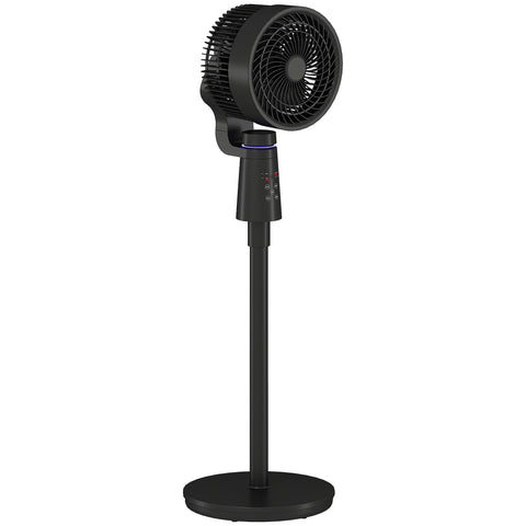HOMCOM Pedestal Air Circulation Fan with Oscillating, Light Off, Black