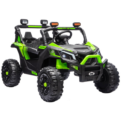 AIYAPLAY 24V 2 Seater Ride On Truck Car for Big Kids with Remote Control, Dual Motors, 4-Wheel Suspension for Ages 3-8, Green