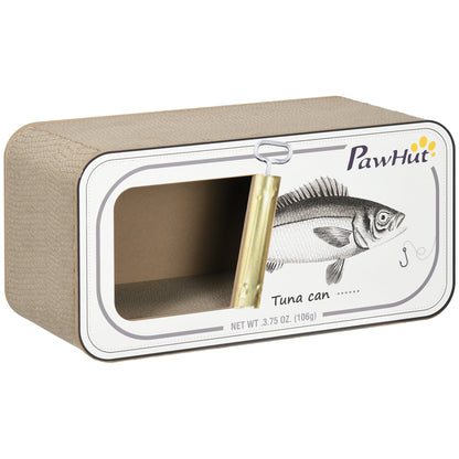 PawHut 2 in 1 Cat Scratching Board, Cardboard Cat House with Catnip, Canned Tuna Design