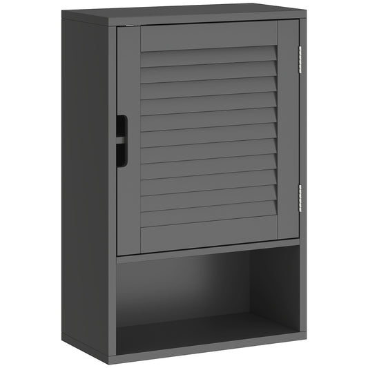 HOMCOM Bathroom Cabinet, Wall Mounted Storage Cabinet with Adjustable Shelves, 40 x 20 x 60 cm, Black