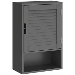 HOMCOM Bathroom Cabinet, Wall Mounted Storage Cabinet with Adjustable Shelves, 40 x 20 x 60 cm, Black