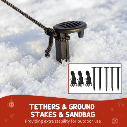 Outsunny 6FT Christmas Inflatables Snowman & Dog with Built-in LED Lights and Flashing Light, Blow Up Christmas Inflatable Decoration for Indoor Outdoor Decor, Garden