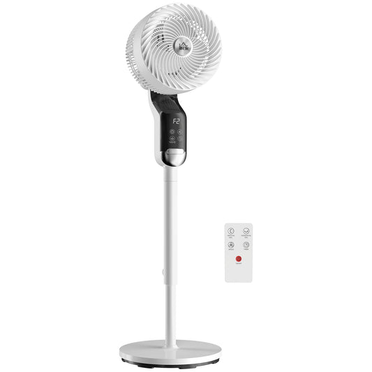 HOMCOM 20 dB Silent Standing Fan, 41in Pedestal Fan with Remote, Oscillating, 8 Speeds, Adjustable Height, 12H Timer