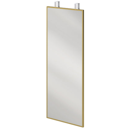 HOMCOM 40 x 110 cm Full Length Wall Mirror, Rectangular Mirror with Adjustable Hooks, Over the Door or Wall Mounted, Gold Tone