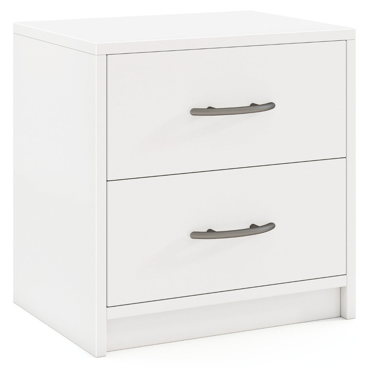 2 Drawer Nightstand with Storage for Living Room-White