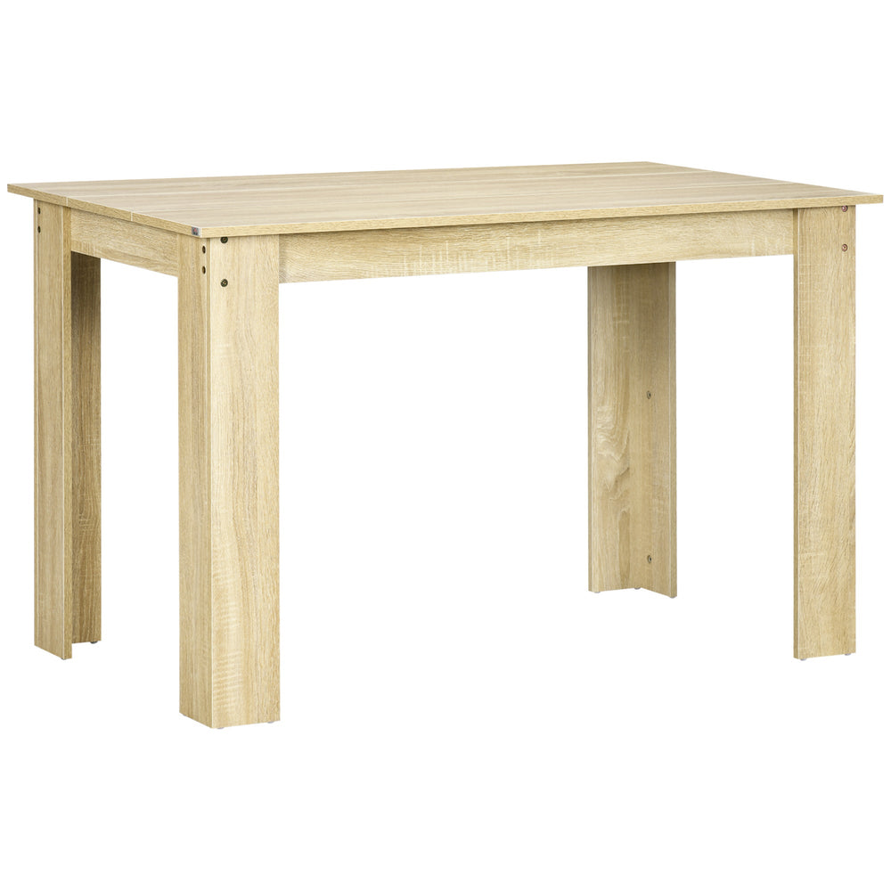 HOMCOM Dining Table for 4-6 People, Kitchen Table with Wood Effect for Dining Room, Oak