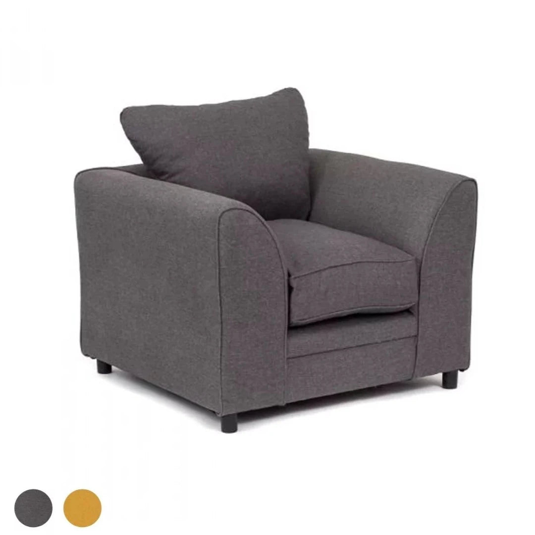 Dorota II Fabric Armchair - Dark Grey