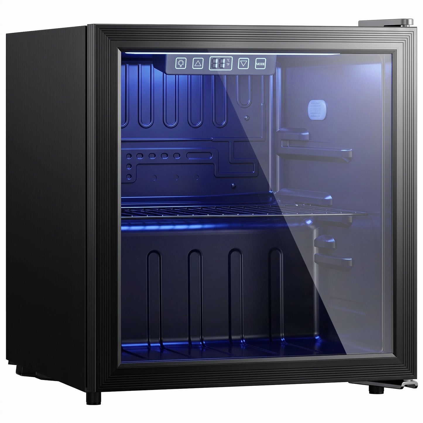 HOMCOM 50L Drinks Fridge, 48 Can Under Counter Freestanding Beer Fridge with LED Light