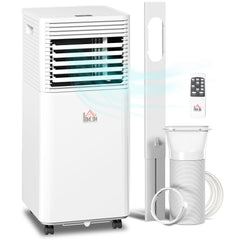 HOMCOM 9000 BTU Portable Air Conditioner for Cooling Dehumidifier Fan, Air Conditioning Unit, with Remote, 24H Timer, Window Mount Kit, R290, A Energy Efficiency
