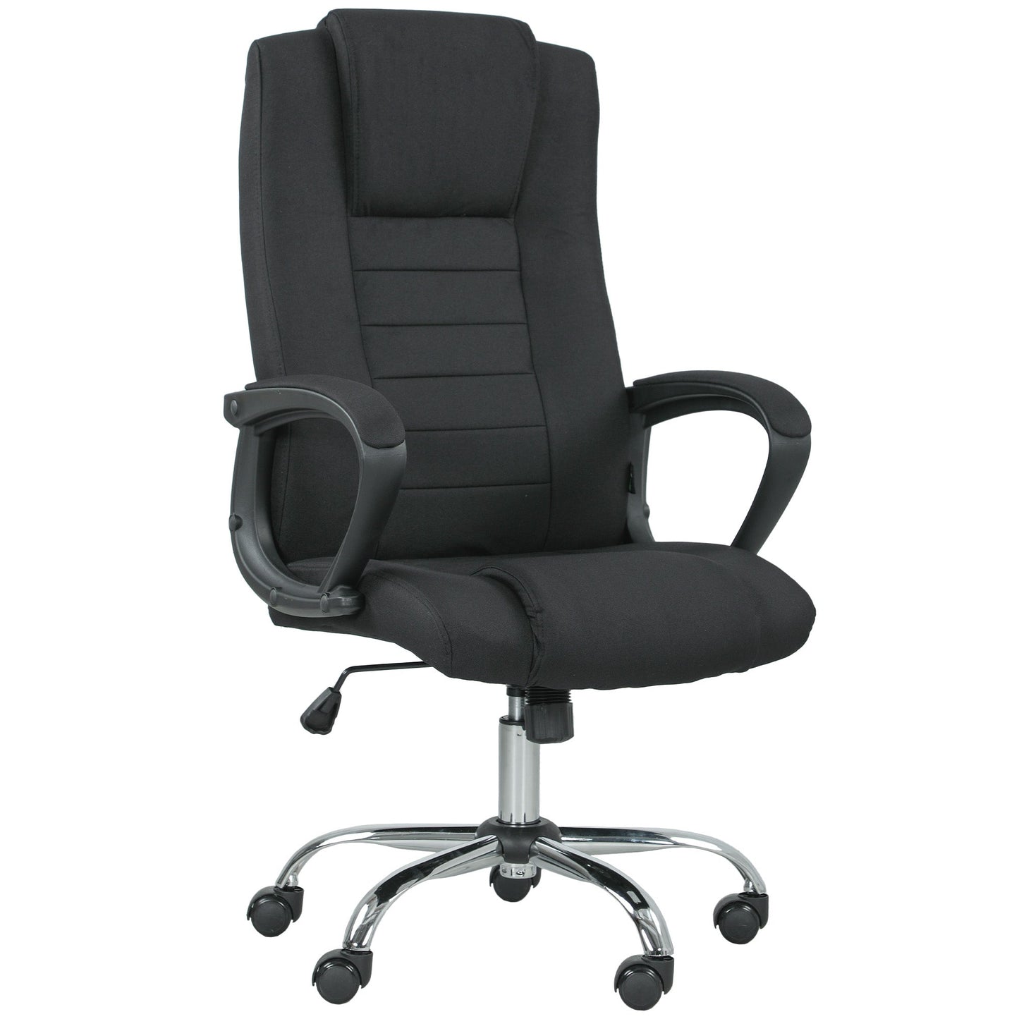 Vinsetto Linen-Look Swivel Office Chair - Black